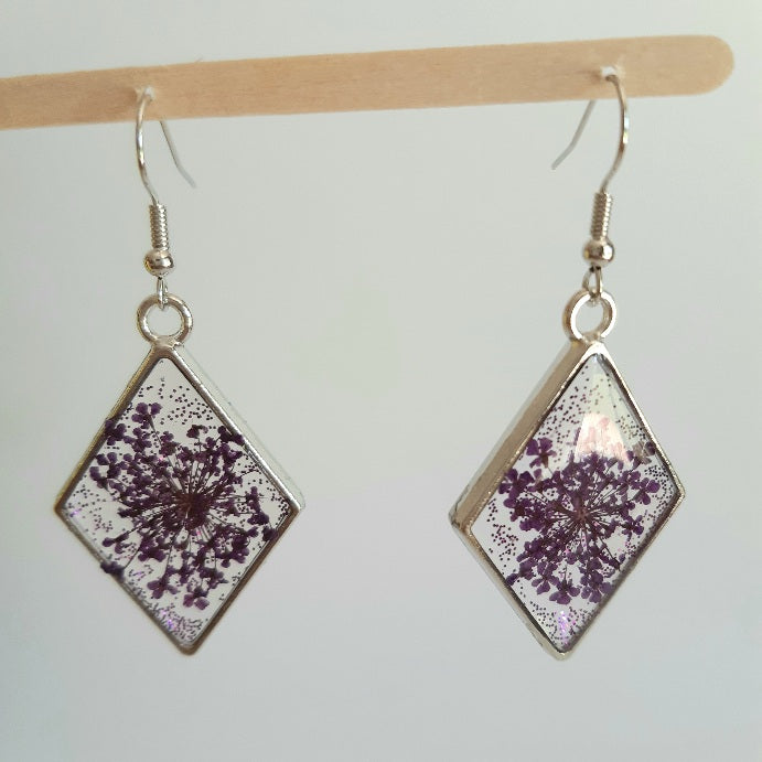 Boucle d'oreilles Feu d'artifice Violet ou Jaune