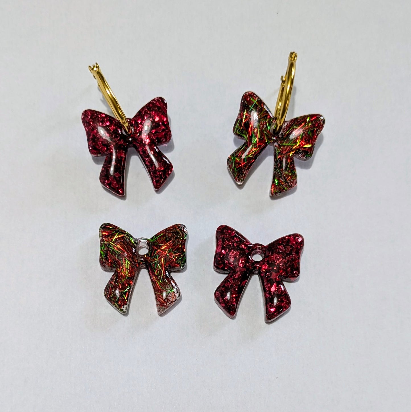 BOX Noël boucles d'oreilles interchangeables nœuds rubans EDITION LIMITEE