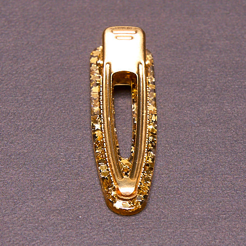 Barrette en résine artisanale, nuit étoilée. ornée d'étoiles dorée. Parfaite pour les fêtes