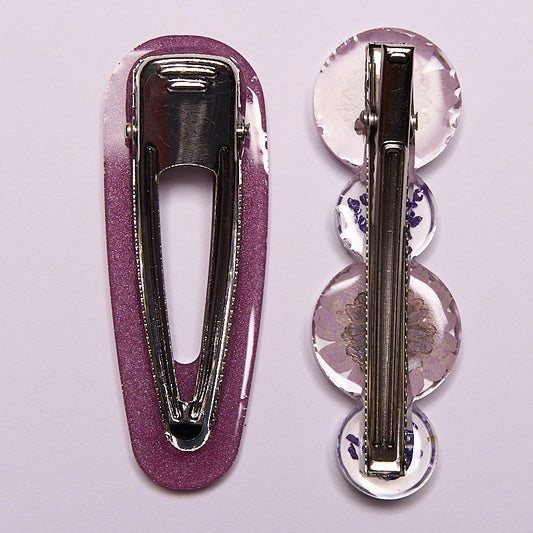 Barrettes Ma petite pâquerette Lilas