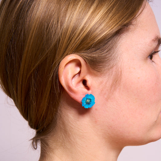 Puces d'oreilles en fleurs naturelles