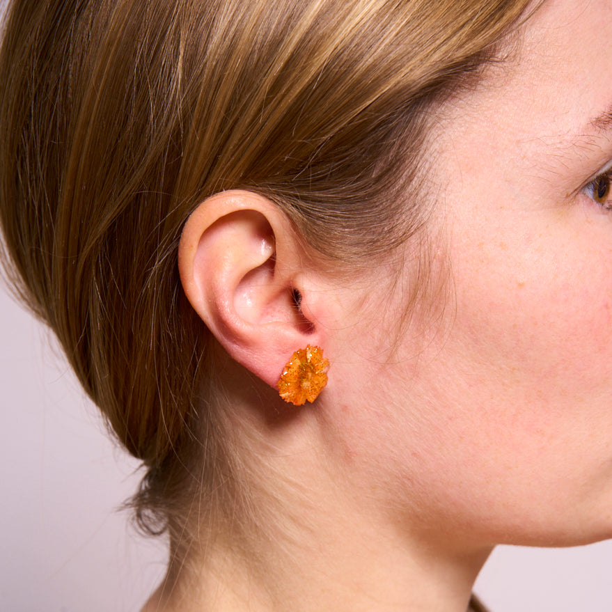 Puces d'oreilles en fleurs naturelles