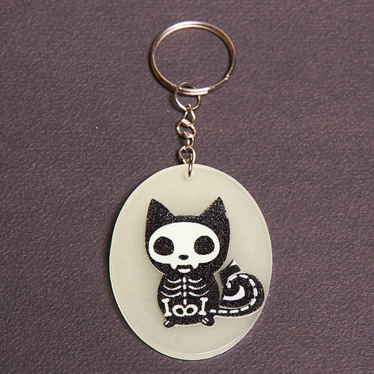 Porte-clé Chat squelette (Phosphorescent)