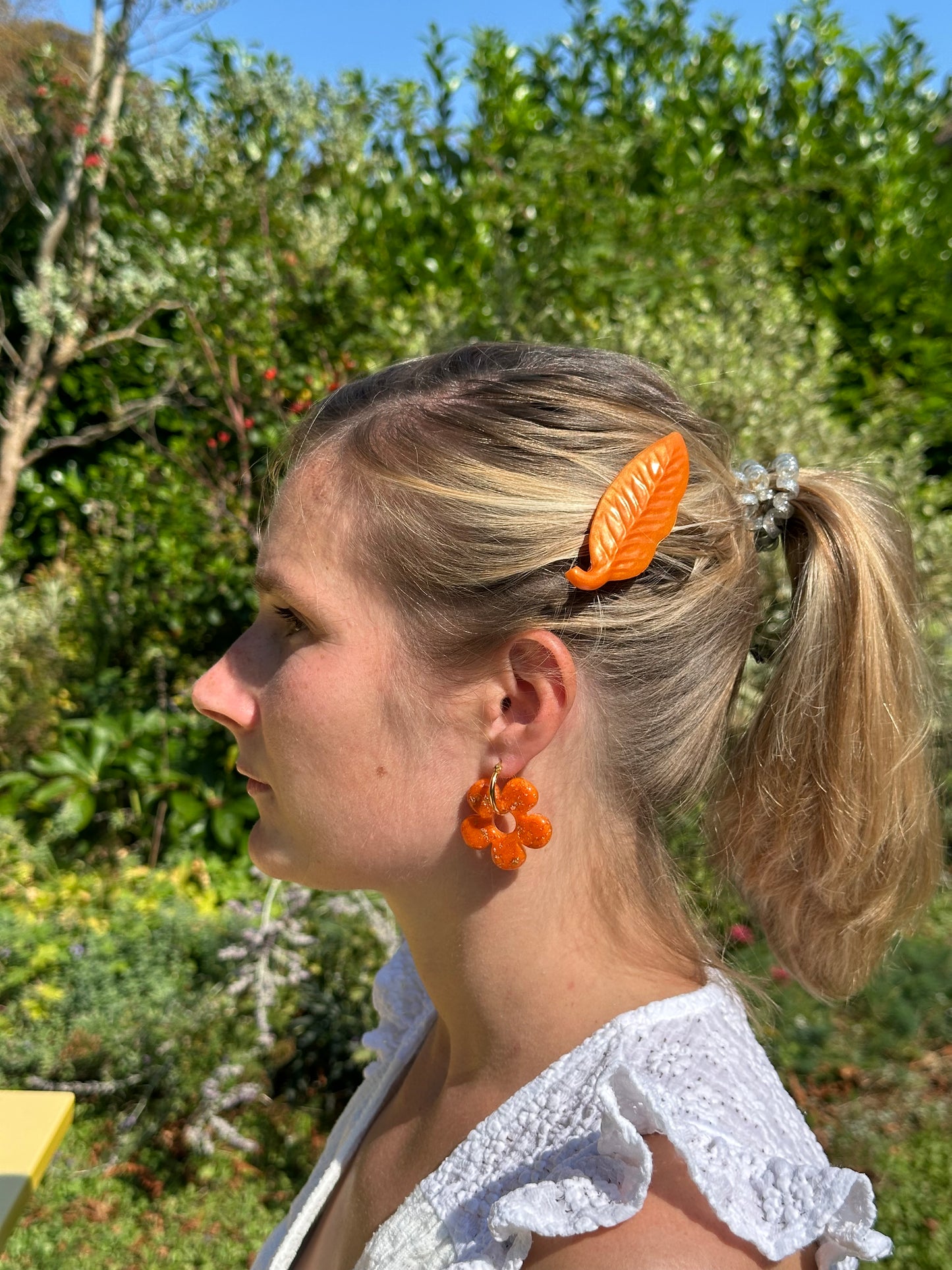 Barrettes Feuilles rousses