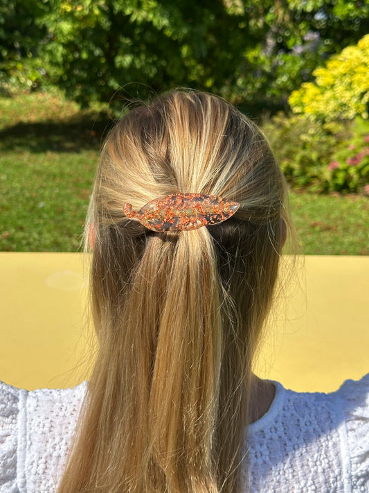 Barrettes Feuilles rousses