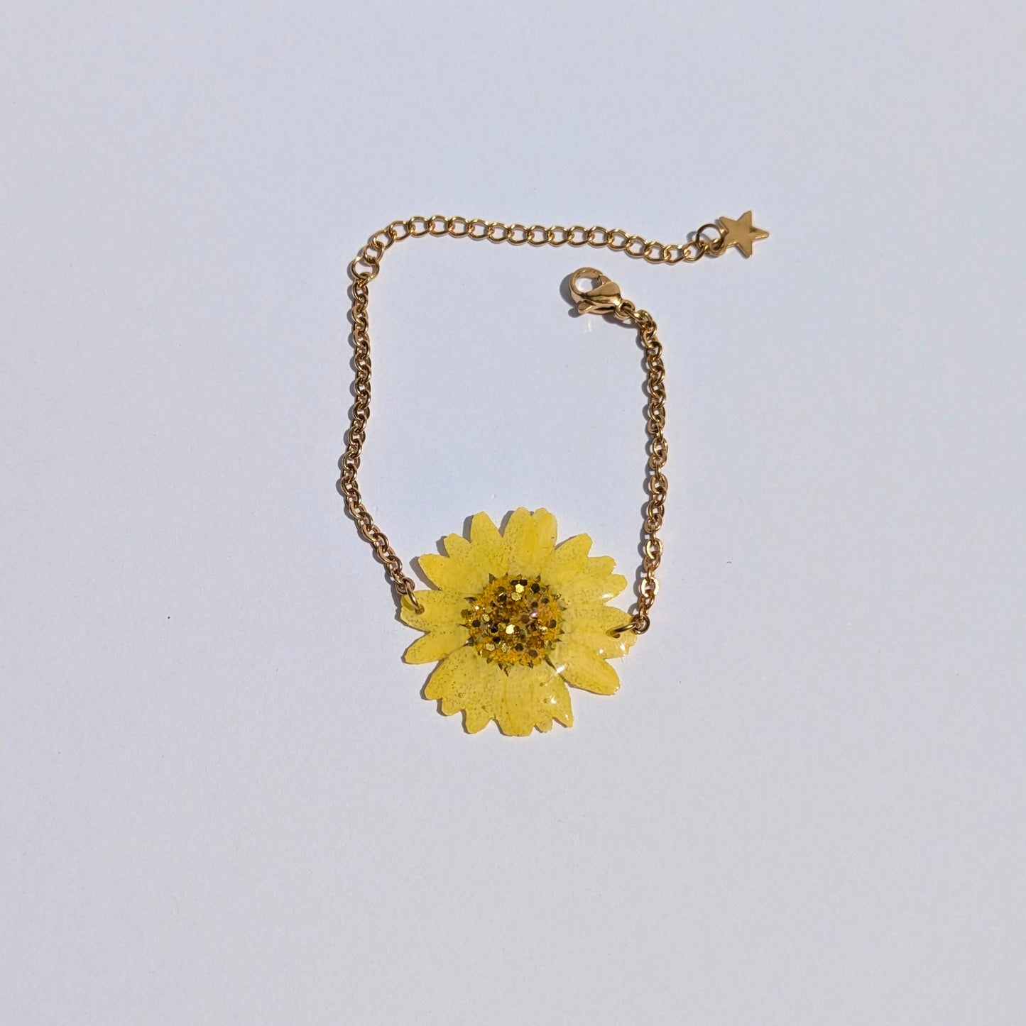 Bracelet fleur marguerite jaune