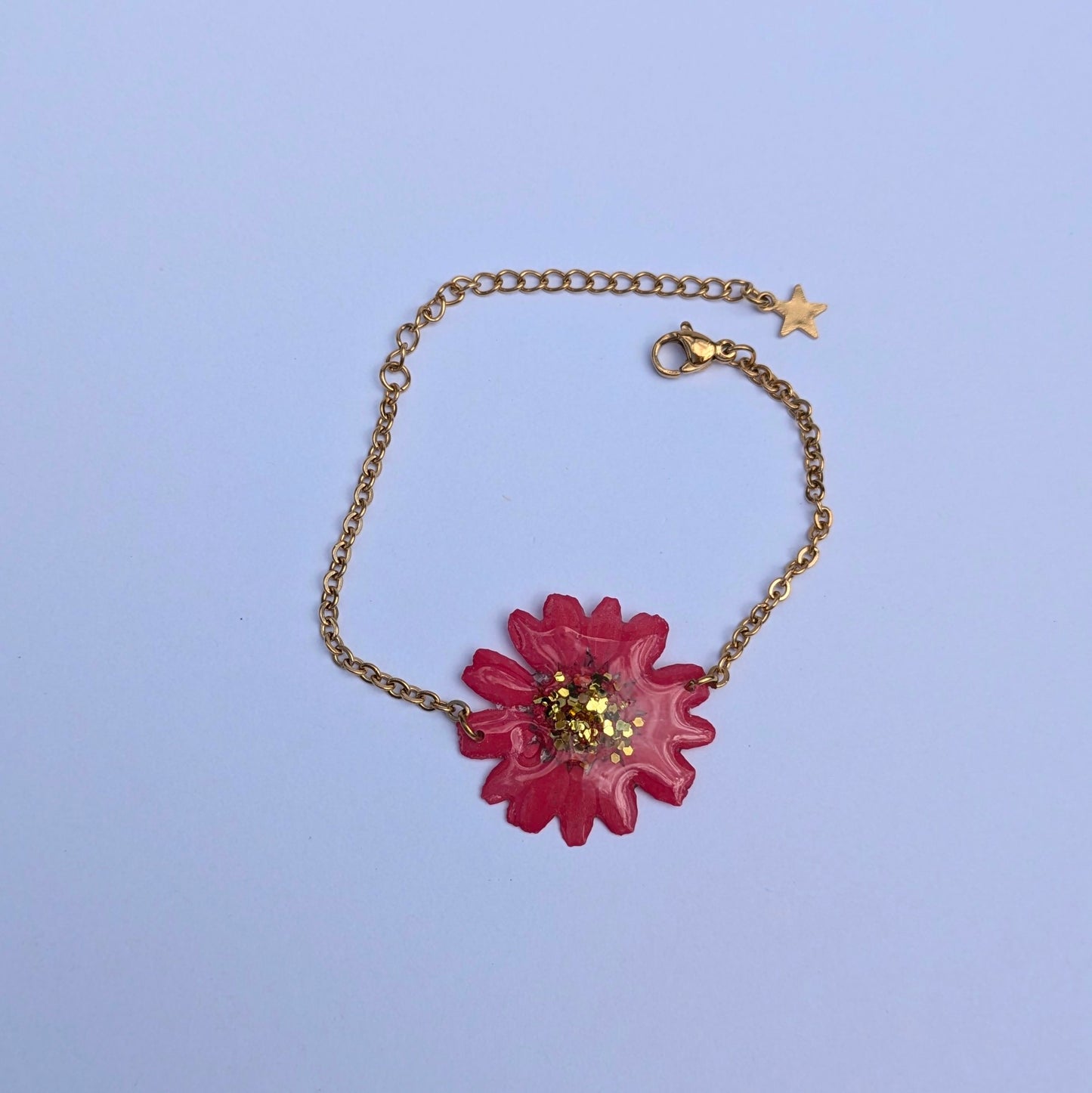 Bracelet marguerite rouge