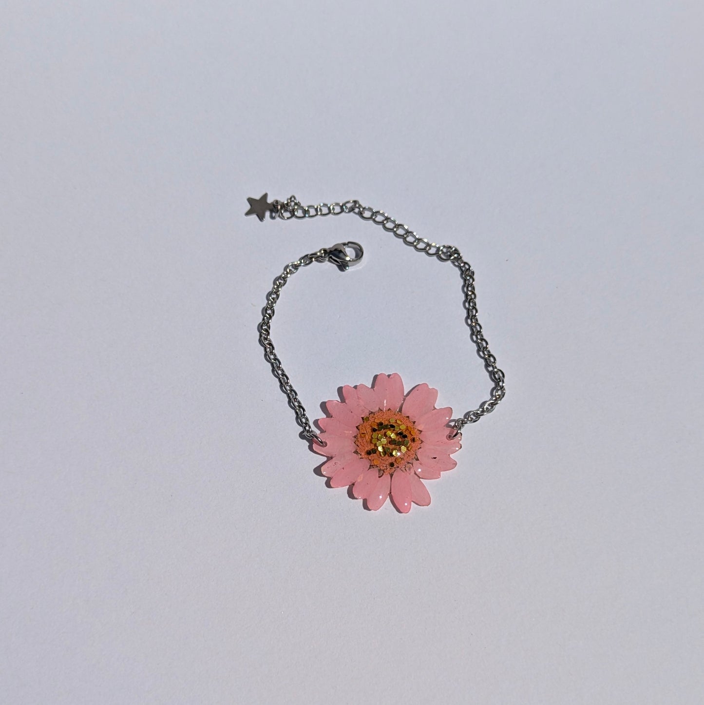 Bracelet fleur marguerite rose