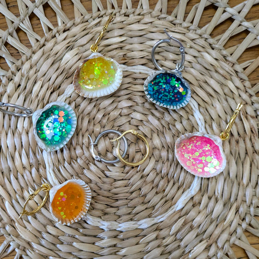 Boucle d'oreilles Roudoudou interchangeables au cœur de l'océan