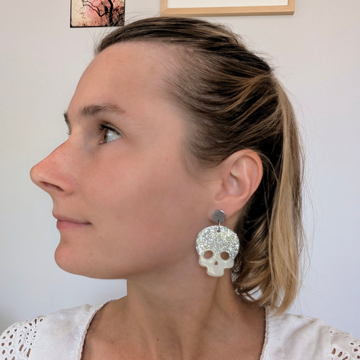 Boucle d'oreille Crânium (phosphorescent)