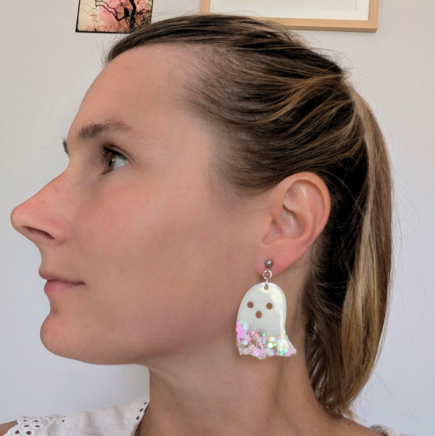 Boucle d'oreilles fantôme Casper (phosphorescent)