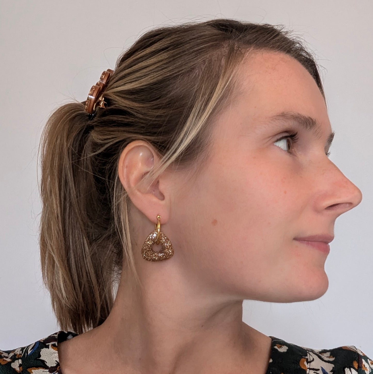 Boucles d'oreilles Delta interchangeables soirée disco pailletée