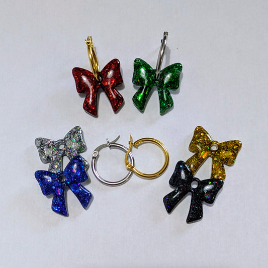 Boucles d'oreilles interchangeables nœuds rubans cadeaux