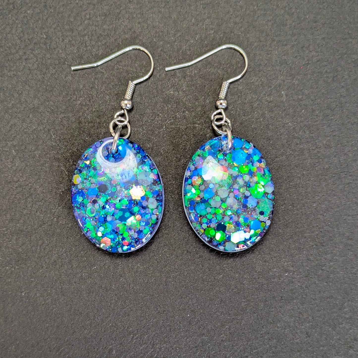 Boucles d'oreilles Ovaline bleu (phosphorescentes)