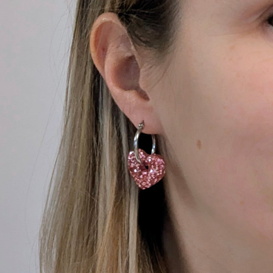 Boucles d'oreilles interchangeables cœur d'amour