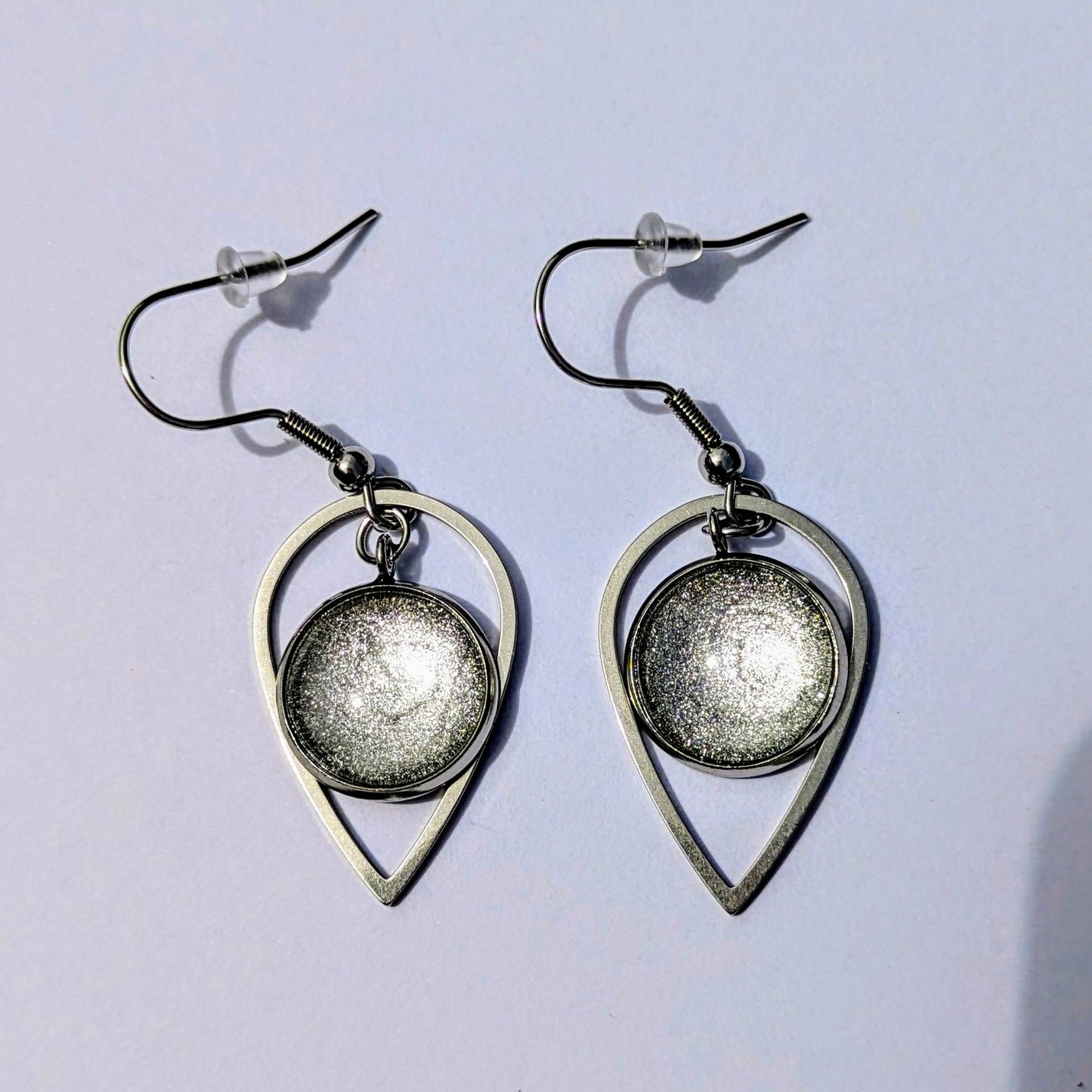 Boucle d'oreilles pluie argentée