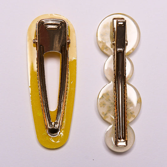 pince à cheveux en résine pour femme de couleur jaune pour le printemps