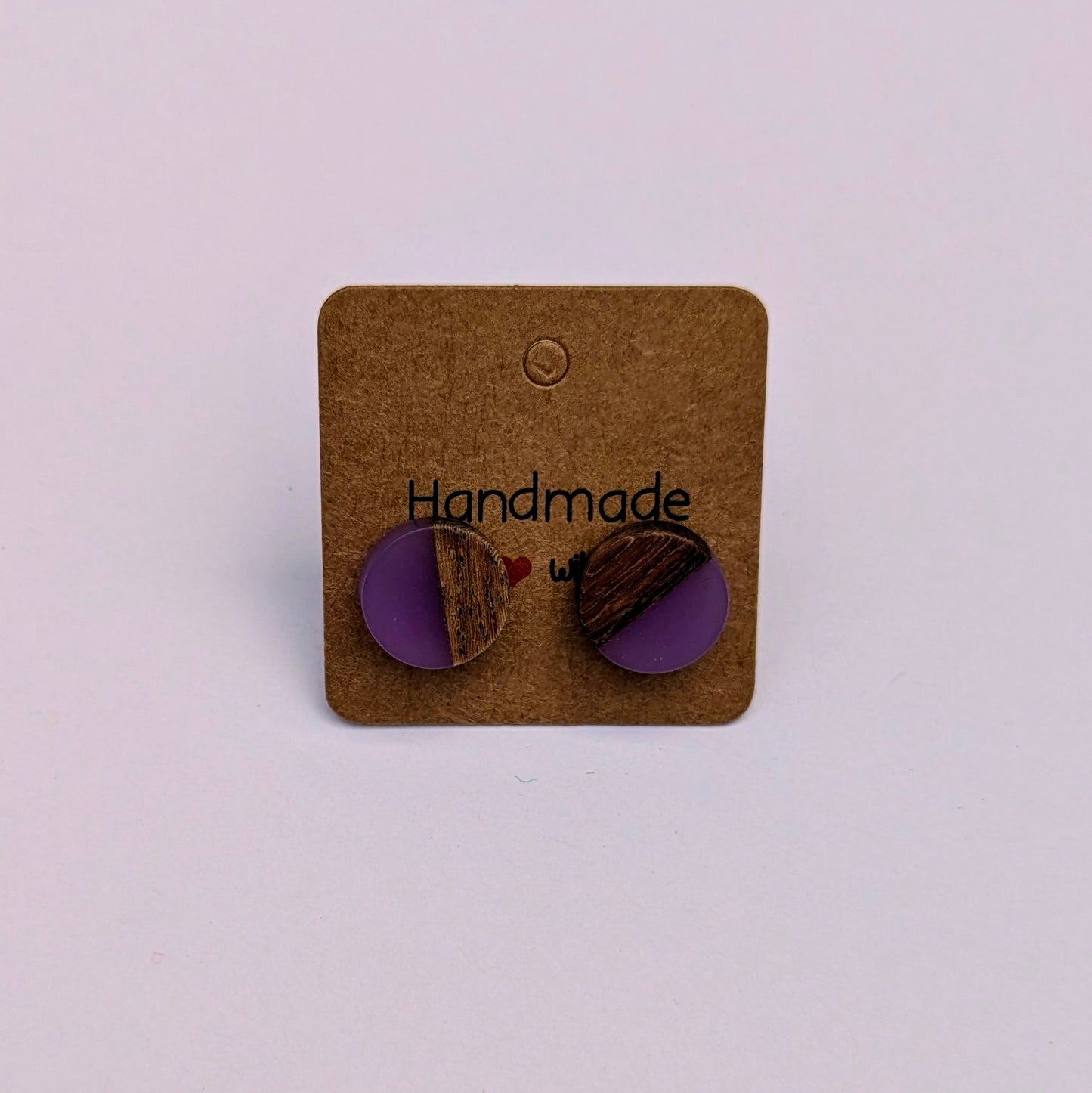 Puces d'oreilles résine et bois