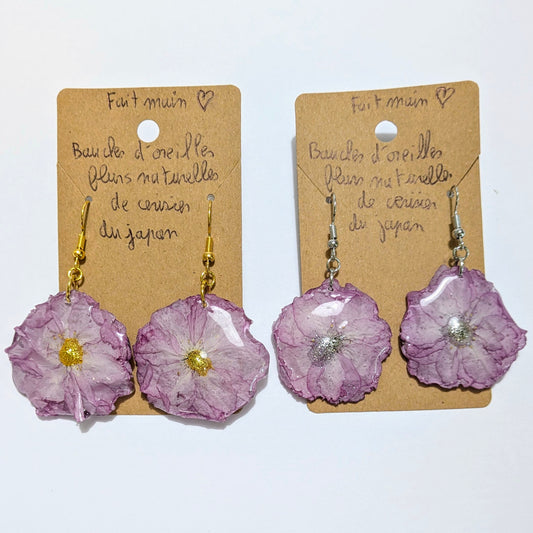 Boucle d'oreilles fleurs de cerisier du japon