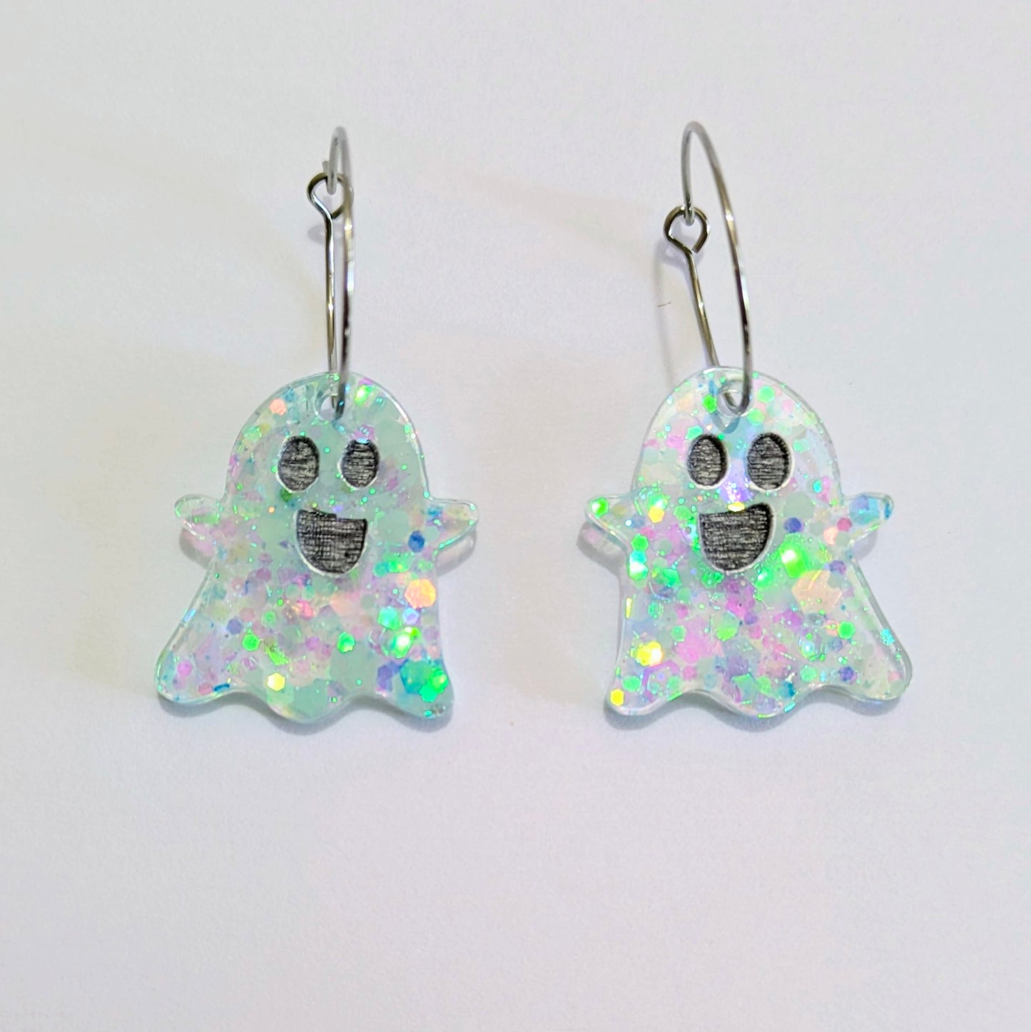 Boucles d'oreilles interchangeables petits fantômes phosphorescents
