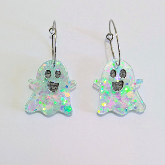 Boucles d'oreilles interchangeables petits fantômes phosphorescents